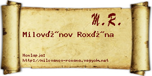 Milovánov Roxána névjegykártya